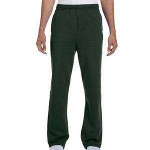 Jerzees Adult 8 oz. NuBlend® Open Bottom Fleece Sweatpants- 974MP - Forest Green